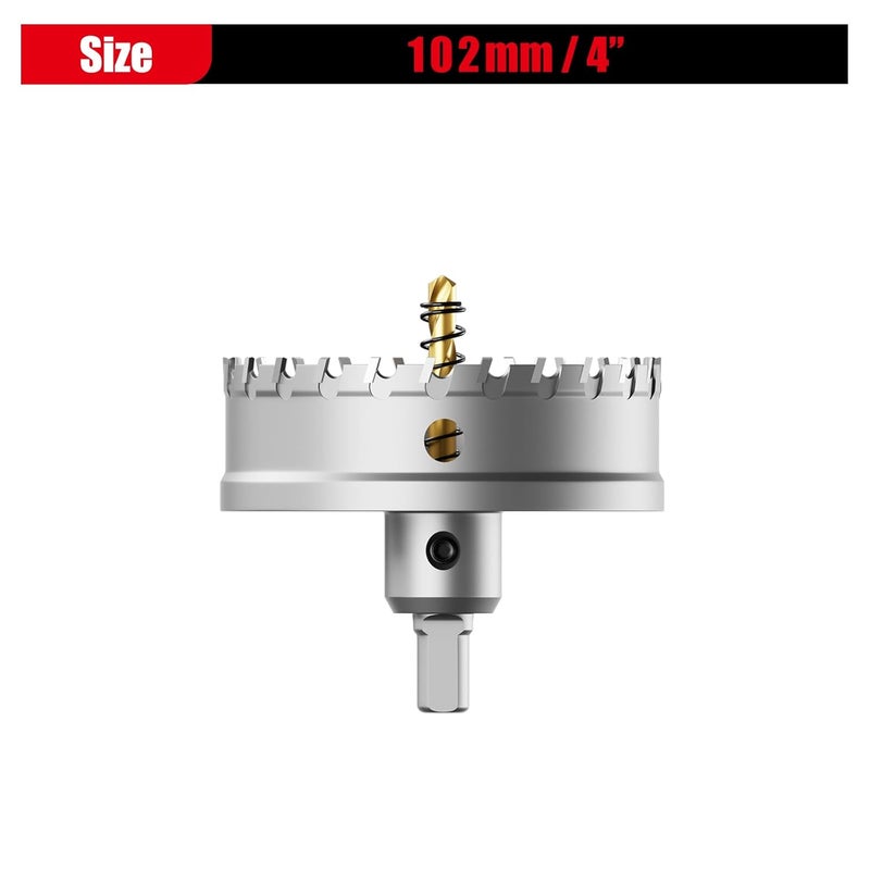 GSTK Upgraded Heavy Duty Carbide Hole Saw 102mm|4",Metal Steel Hole Saw Drill Bit,TCT Hole Cutter-Alloy Hardness Upgraded, Life Upgraded, Ideal for Stainless Steel, mild Steel, Iron, Copper,etc - Image 2